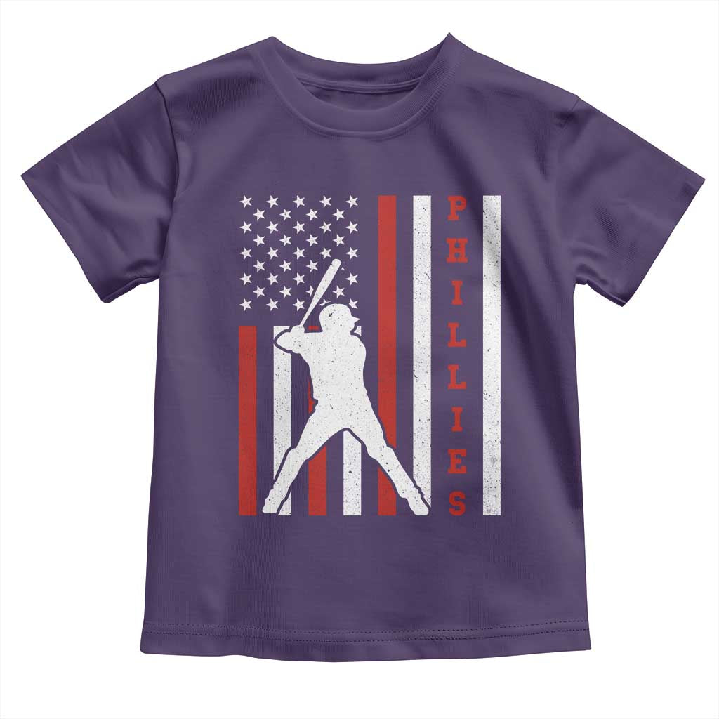 Philly Baseball Toddler T Shirt Cool Distressed Philadelphia Red October US Flag TS10 Purple Print Your Wear