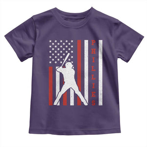 Phillies Baseball Toddler T Shirt Cool Distressed Philadelphia Red October US Flag TS10 Purple Print Your Wear