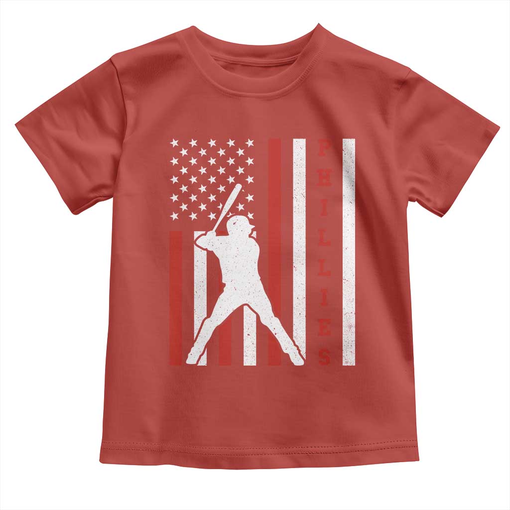 Philly Baseball Toddler T Shirt Cool Distressed Philadelphia Red October US Flag TS10 Red Print Your Wear