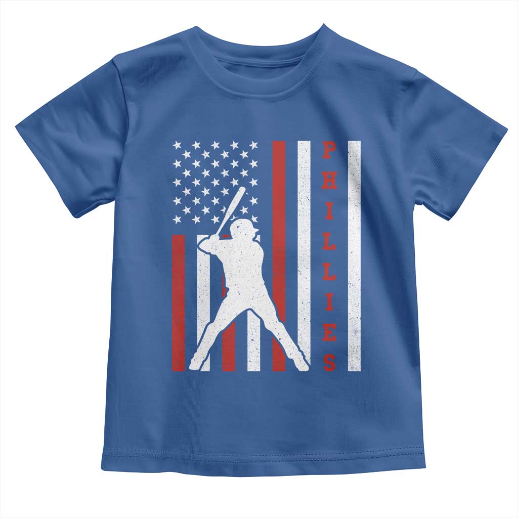 Philly Baseball Toddler T Shirt Cool Distressed Philadelphia Red October US Flag TS10 Royal Blue Print Your Wear