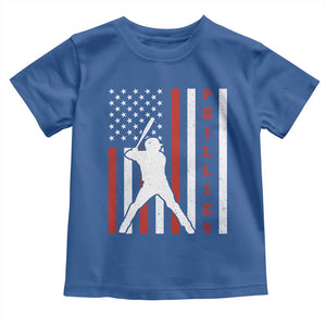 Phillies Baseball Toddler T Shirt Cool Distressed Philadelphia Red October US Flag TS10 Royal Blue Print Your Wear