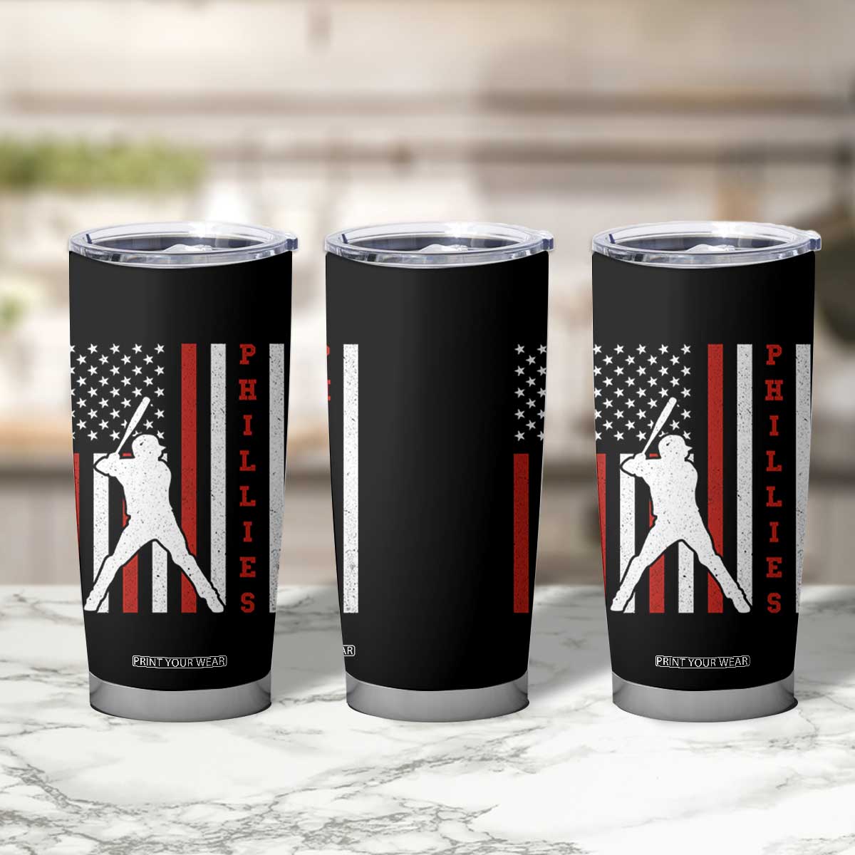 Philly Baseball Tumbler Cup Cool Distressed Philadelphia Red October US Flag TS10 Print Your Wear