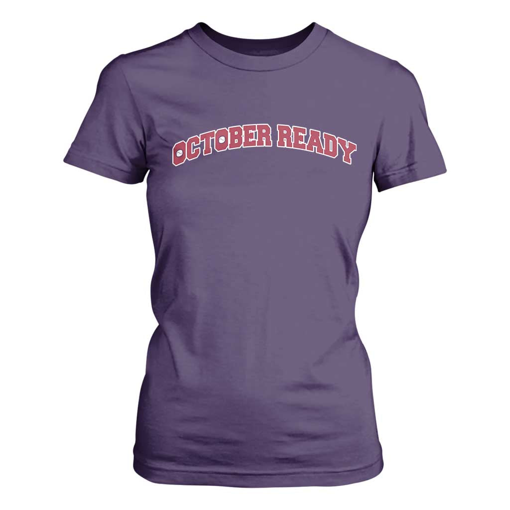 October Ready T Shirt For Women Vintage Sports Philadelphia Playoff Baseball Fan TS10 Purple Print Your Wear