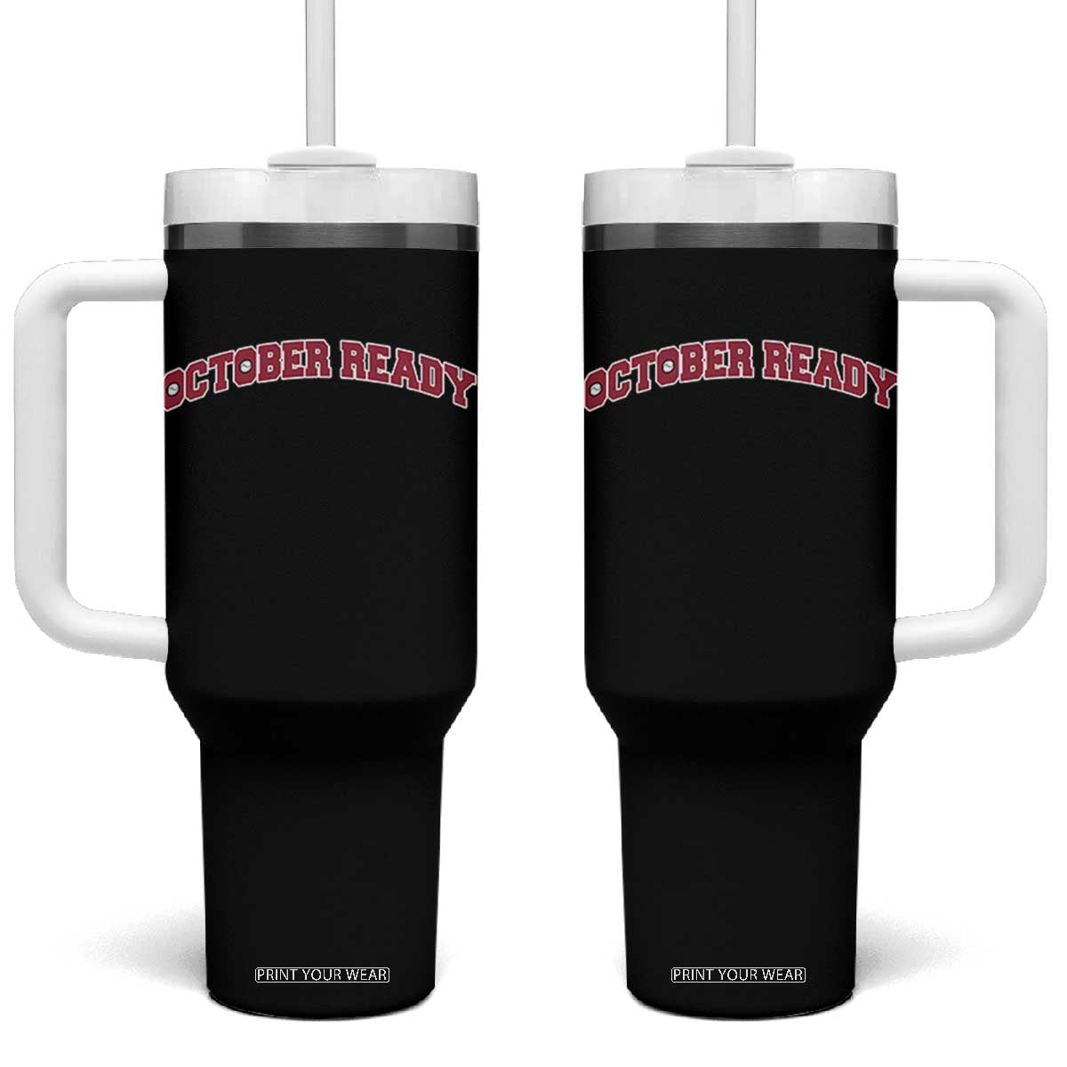 October Ready Tumbler With Handle Vintage Sports Philadelphia Playoff Baseball Fan TS10 One Size: 40 oz Black Print Your Wear
