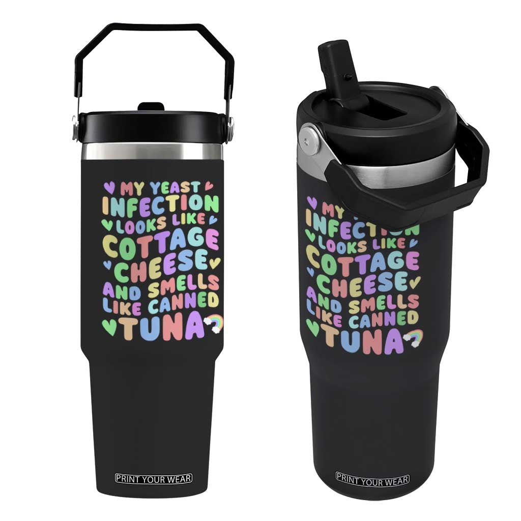Inappropriate Adult Flip Straw Tumbler Funny My Yeast Infection Roulette Game TS10 One Size: 30 oz Black Print Your Wear
