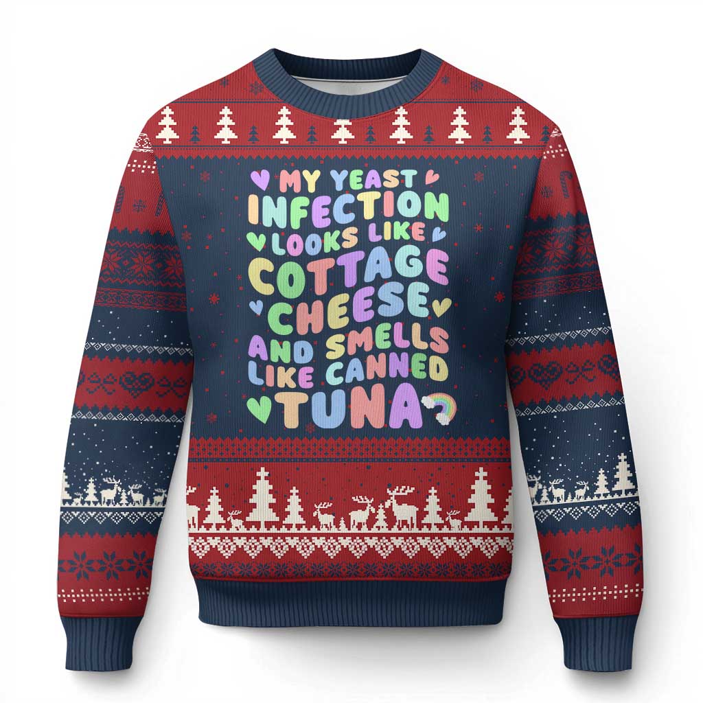 Inappropriate Adult Ugly Christmas Sweater Funny My Yeast Infection Roulette Game TS10 Navy Red Print Your Wear