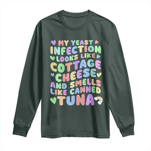 Inappropriate Adult Long Sleeve Shirt Funny My Yeast Infection Roulette Game TS10 Dark Forest Green Print Your Wear