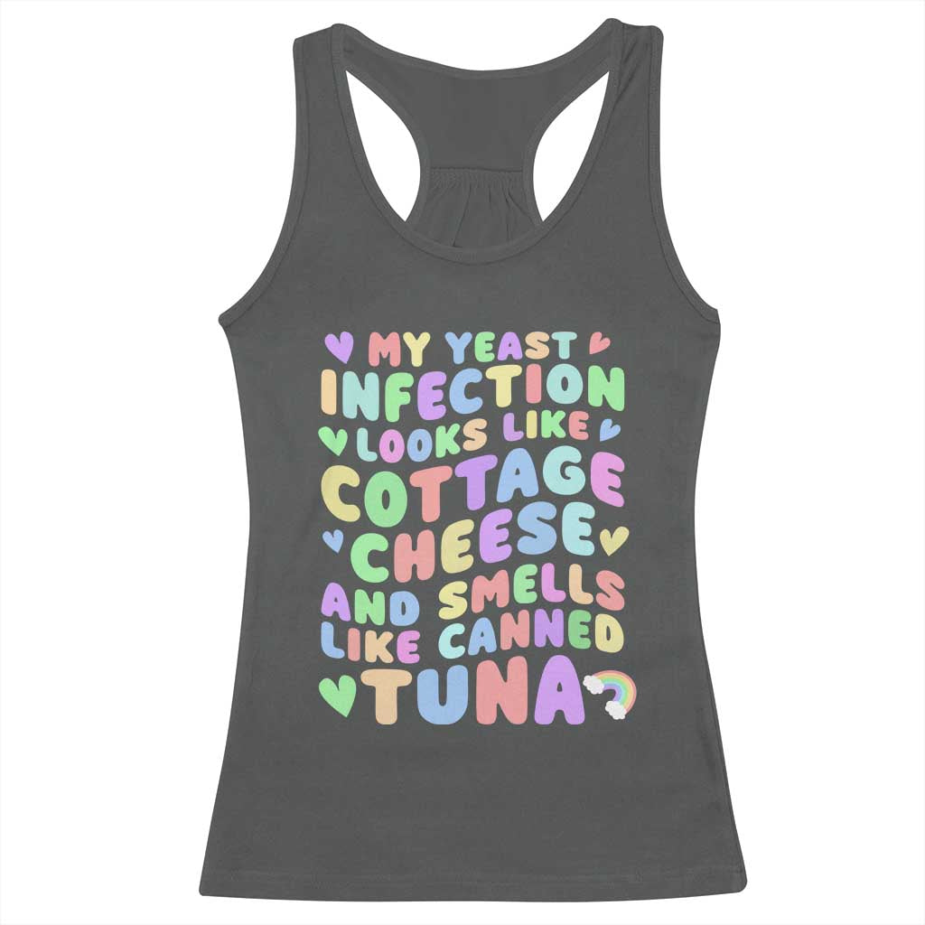 Inappropriate Adult Racerback Tank Top Funny My Yeast Infection Roulette Game TS10 Dark Heather Print Your Wear