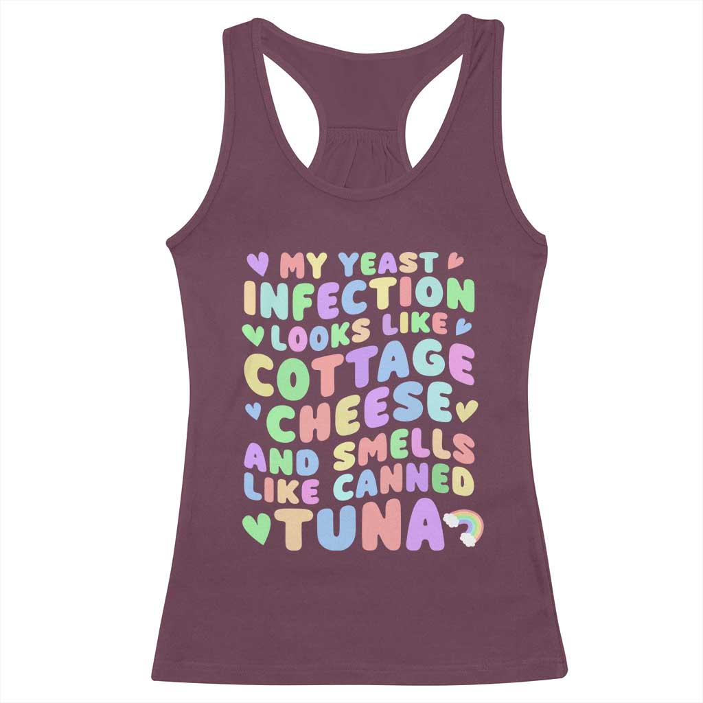 Inappropriate Adult Racerback Tank Top Funny My Yeast Infection Roulette Game TS10 Maroon Print Your Wear