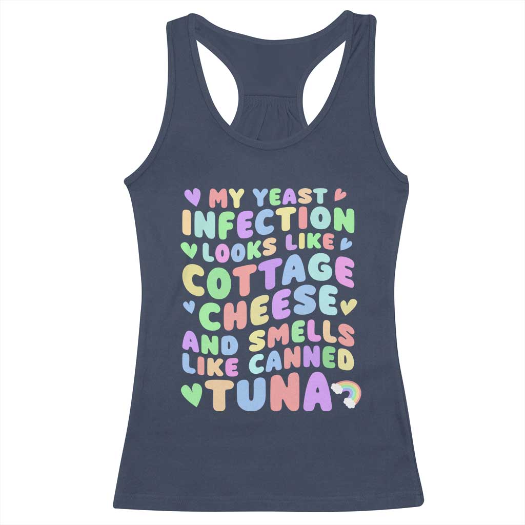 Inappropriate Adult Racerback Tank Top Funny My Yeast Infection Roulette Game TS10 Navy Print Your Wear