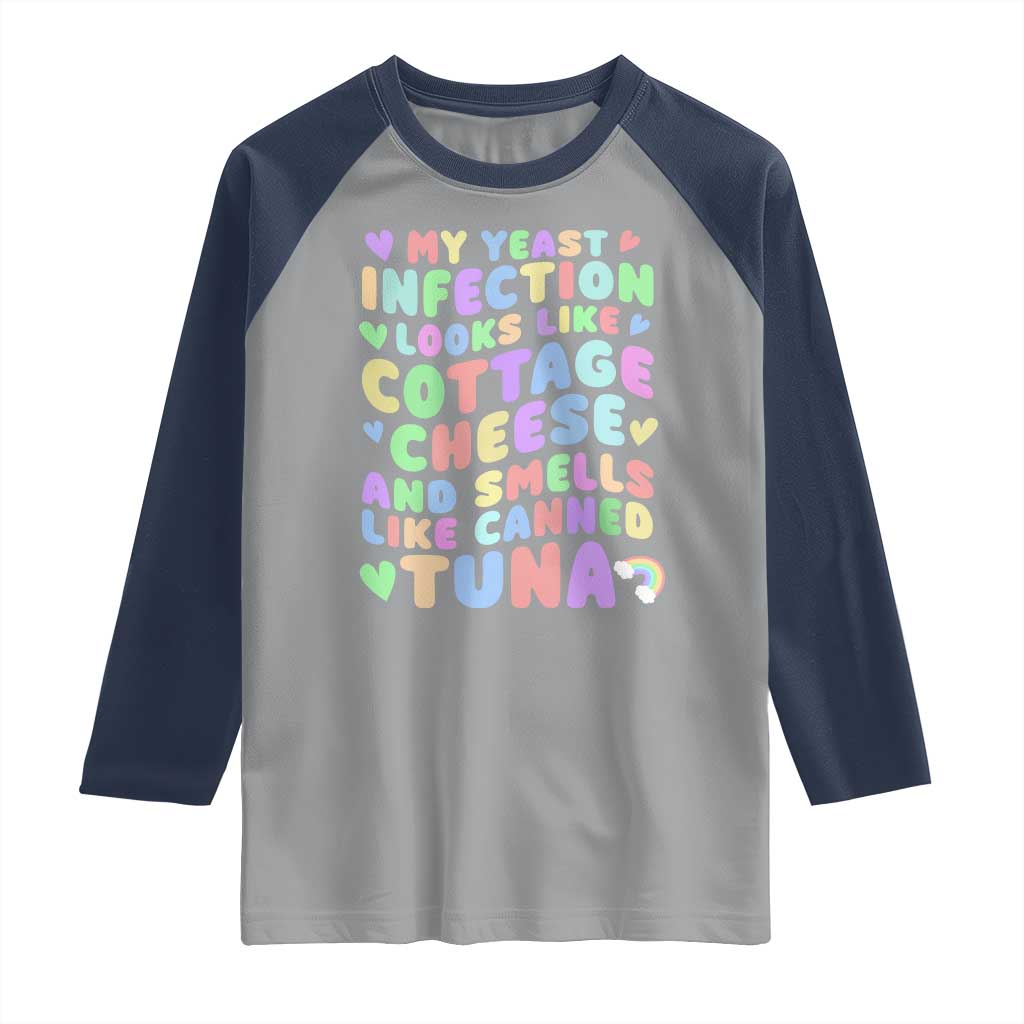 Inappropriate Adult Raglan Shirt Funny My Yeast Infection Roulette Game TS10 Sport Gray Navy Print Your Wear