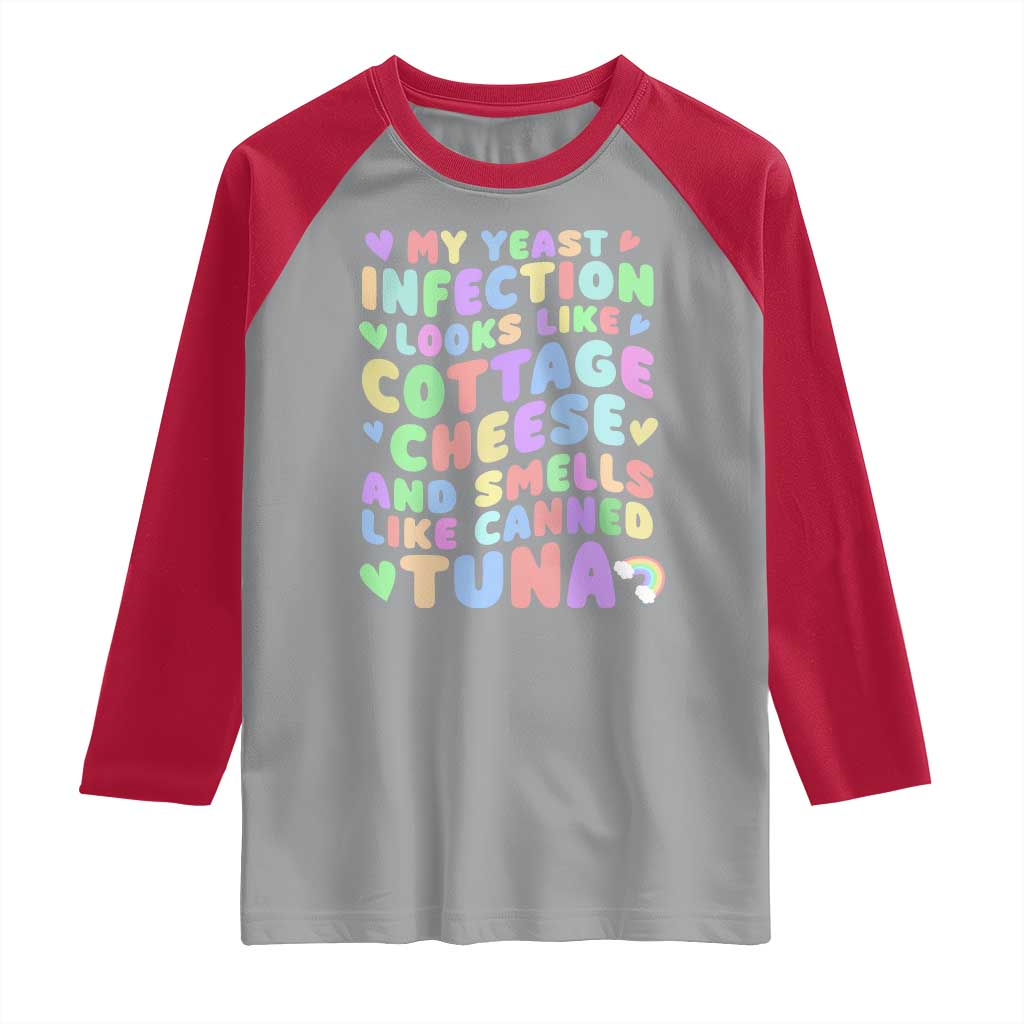 Inappropriate Adult Raglan Shirt Funny My Yeast Infection Roulette Game TS10 Sport Gray Red Print Your Wear