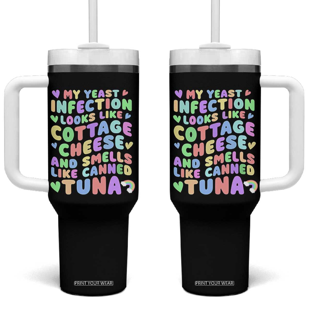 Inappropriate Adult Tumbler With Handle Funny My Yeast Infection Roulette Game TS10 One Size: 40 oz Black Print Your Wear