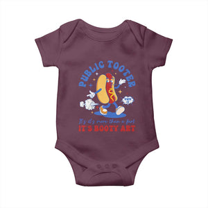 Funny Embarrassing Baby Onesie Public Tooter It's More Than A Fart Inappropriate TS10 Maroon Print Your Wear