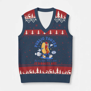 Funny Embarrassing V-Neck Knit Sweater Vest Public Tooter It's More Than A Fart Inappropriate TS10 Navy Red Print Your Wear