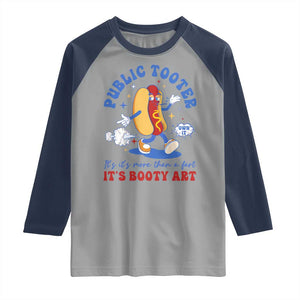 Funny Embarrassing Raglan Shirt Public Tooter It's More Than A Fart Inappropriate TS10 Sport Gray Navy Print Your Wear