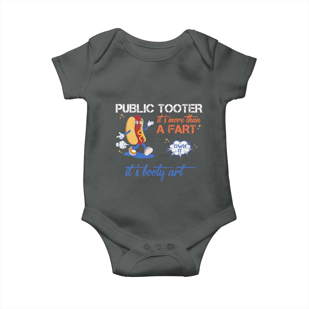 Public Tooter Baby Onesie Its More Than A Fart Funny Inappropriate Embarrassing TS10 Dark Heather Print Your Wear
