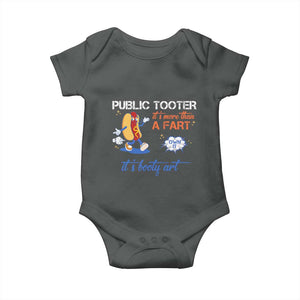Public Tooter Baby Onesie Its More Than A Fart Funny Inappropriate Embarrassing TS10 Dark Heather Print Your Wear