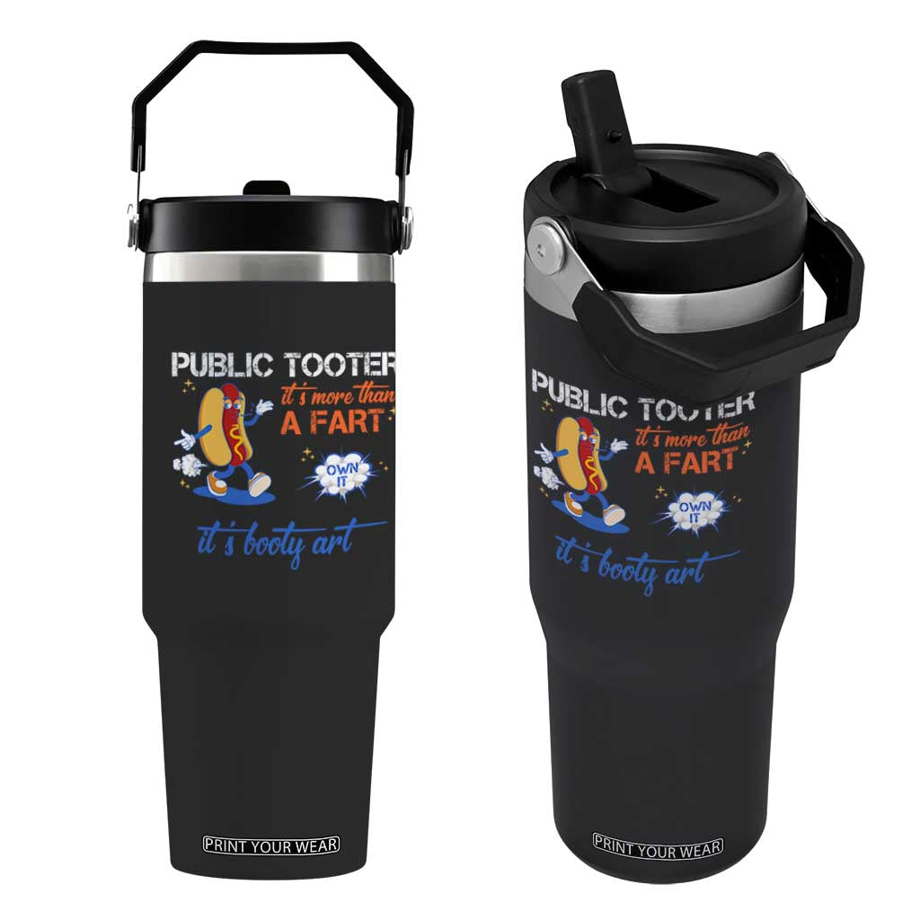 Public Tooter Flip Straw Tumbler Its More Than A Fart Funny Inappropriate Embarrassing TS10 One Size: 30 oz Black Print Your Wear