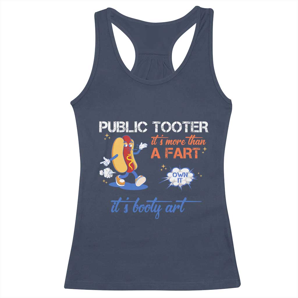 Public Tooter Racerback Tank Top Its More Than A Fart Funny Inappropriate Embarrassing TS10 Navy Print Your Wear