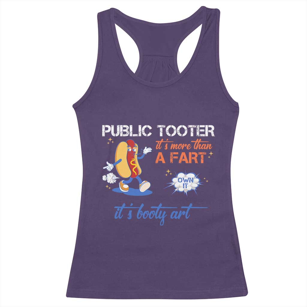 Public Tooter Racerback Tank Top Its More Than A Fart Funny Inappropriate Embarrassing TS10 Purple Print Your Wear