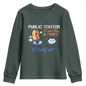Public Tooter Youth Sweatshirt Its More Than A Fart Funny Inappropriate Embarrassing TS10 Dark Forest Green Print Your Wear