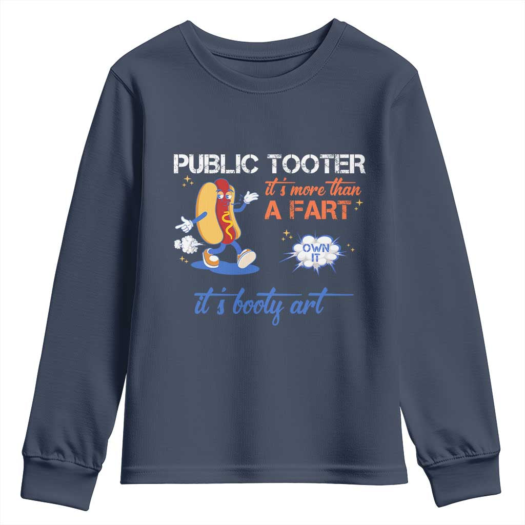 Public Tooter Youth Sweatshirt Its More Than A Fart Funny Inappropriate Embarrassing TS10 Navy Print Your Wear
