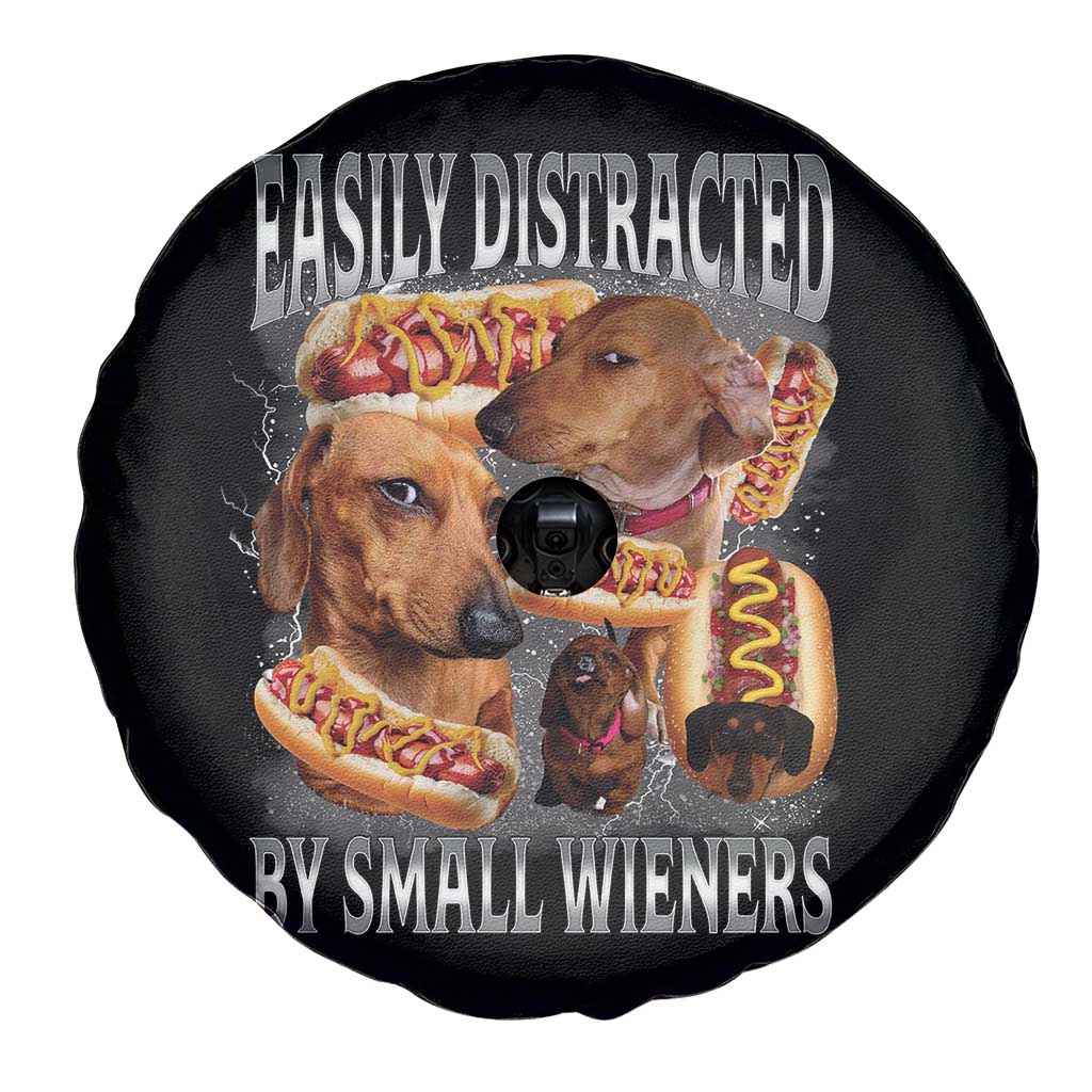 Funny Offensive Dachshund Spare Tire Cover Easily Distracted By Small Wieners Bootleg Meme TS10 Print Your Wear