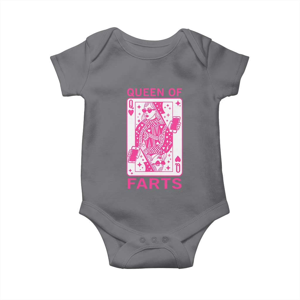 Queen of Farts Baby Onesie Funny Joke Inappropriate Fart Prank Gift TS10 Charcoal Print Your Wear