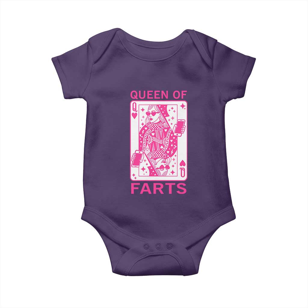 Queen of Farts Baby Onesie Funny Joke Inappropriate Fart Prank Gift TS10 Purple Print Your Wear