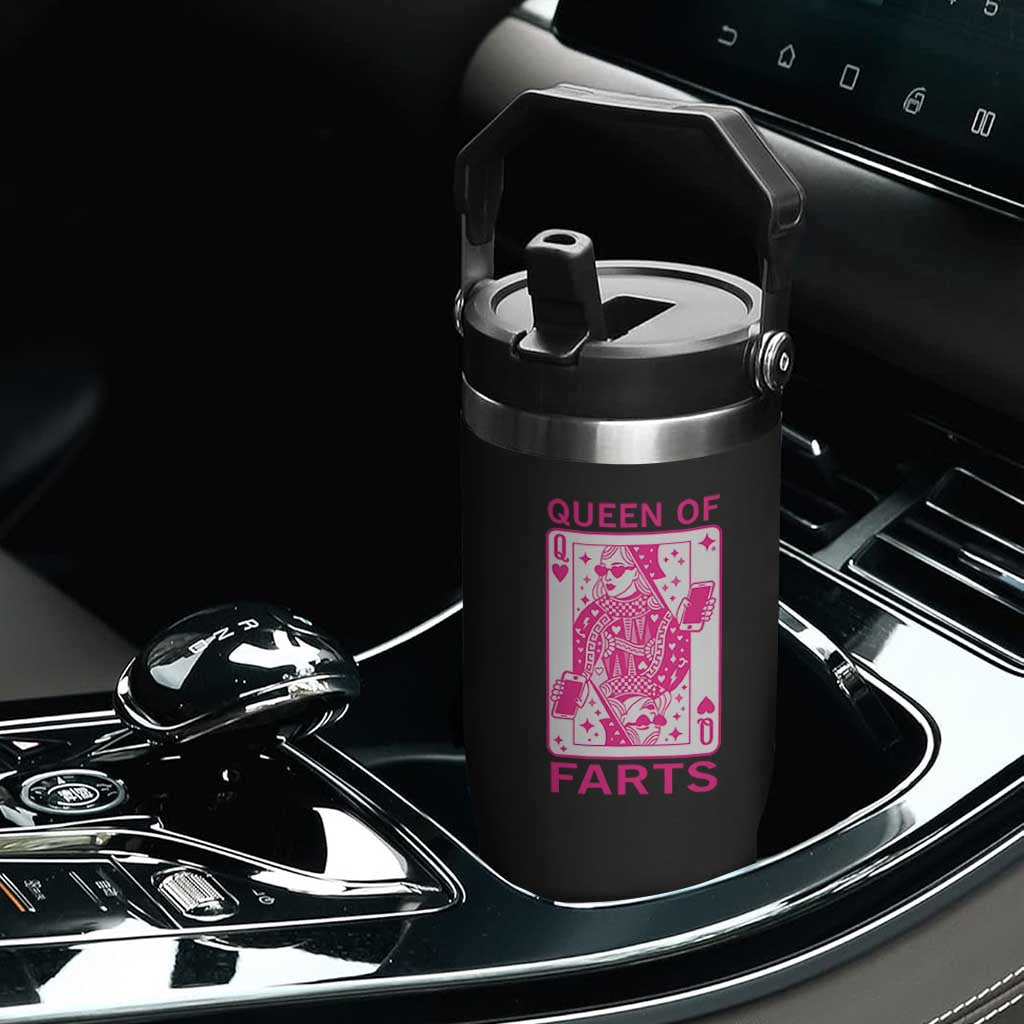 Queen of Farts Flip Straw Tumbler Funny Joke Inappropriate Fart Prank Gift TS10 Print Your Wear