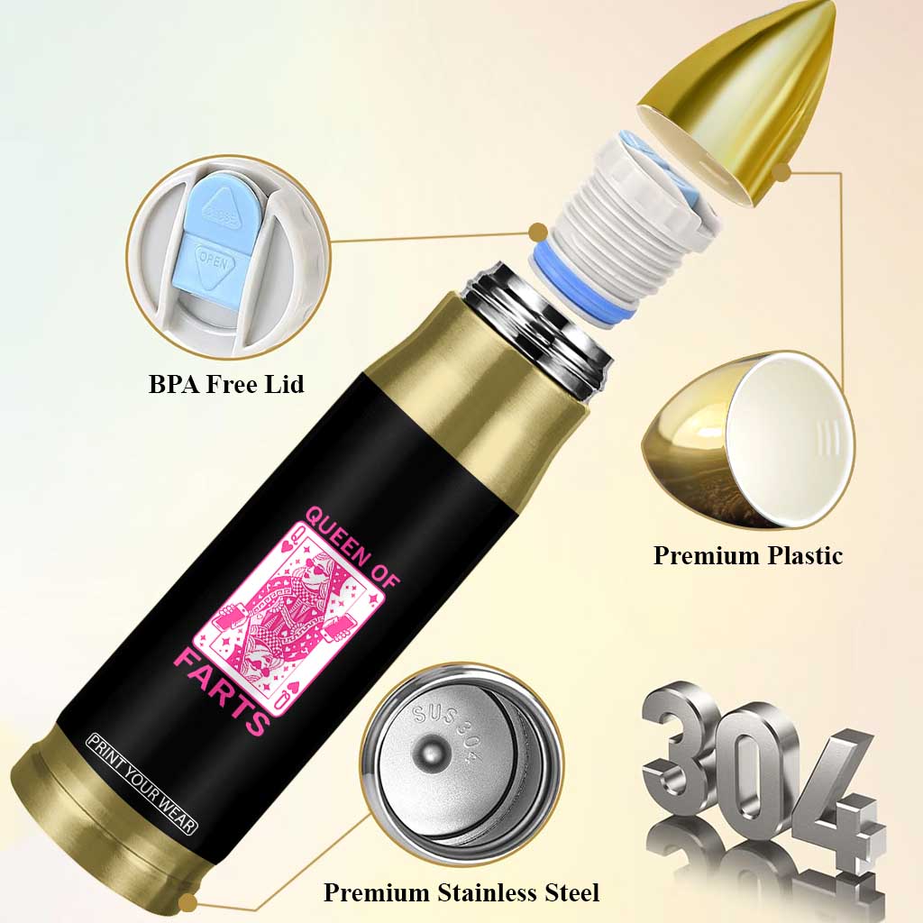 Queen of Farts Bullet Tumbler Funny Joke Inappropriate Fart Prank Gift TS10 Print Your Wear