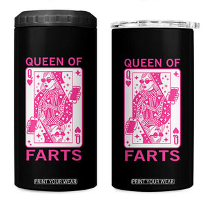 Queen of Farts 4 in 1 Can Cooler Tumbler Funny Joke Inappropriate Fart Prank Gift TS10 One Size: 16 oz Black Print Your Wear