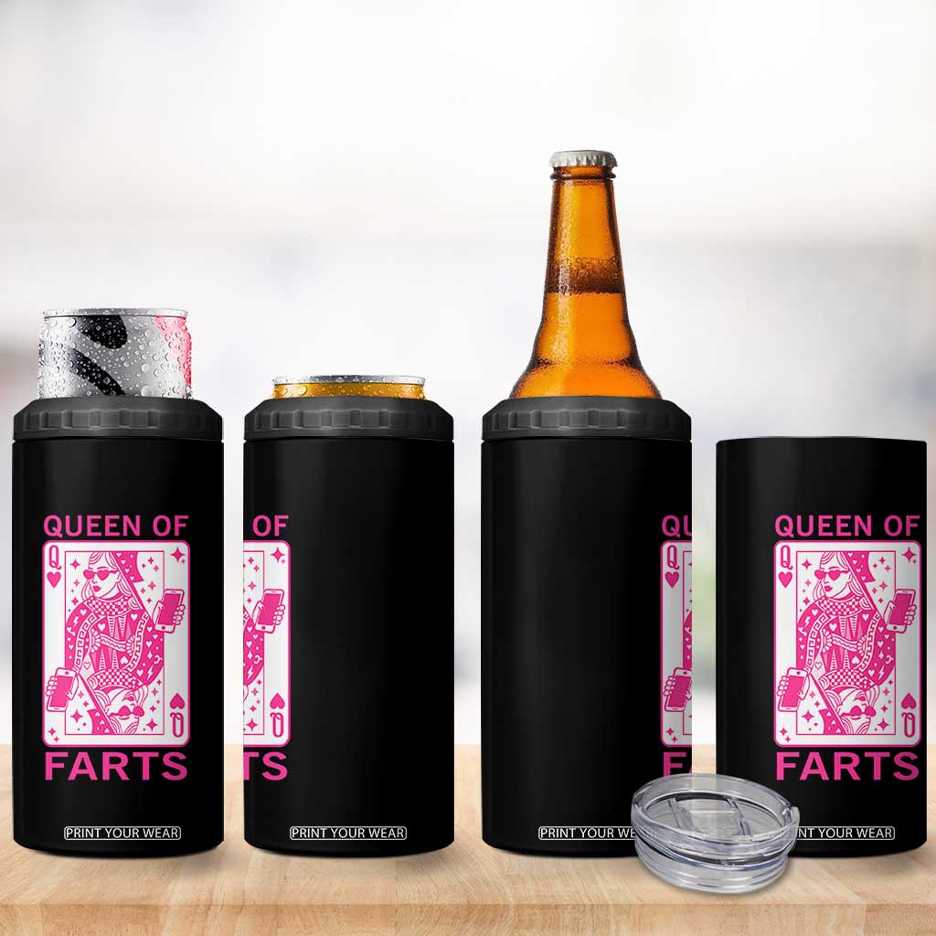 Queen of Farts 4 in 1 Can Cooler Tumbler Funny Joke Inappropriate Fart Prank Gift TS10 Print Your Wear