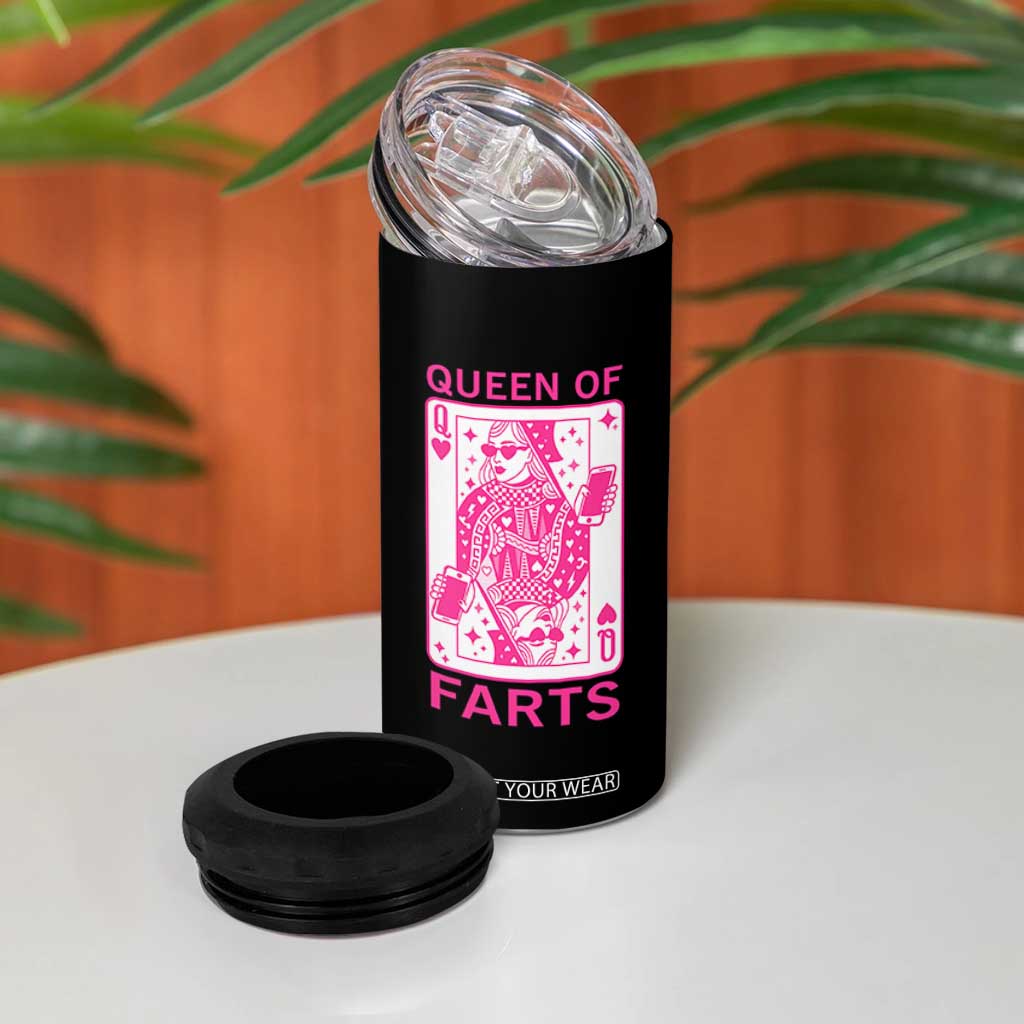 Queen of Farts 4 in 1 Can Cooler Tumbler Funny Joke Inappropriate Fart Prank Gift TS10 Print Your Wear