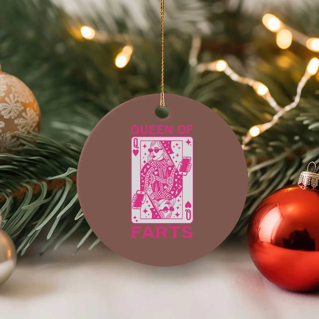 Queen of Farts Ceramic Ornament Funny Joke Inappropriate Fart Prank Gift TS10 1pc Mocha Print Your Wear