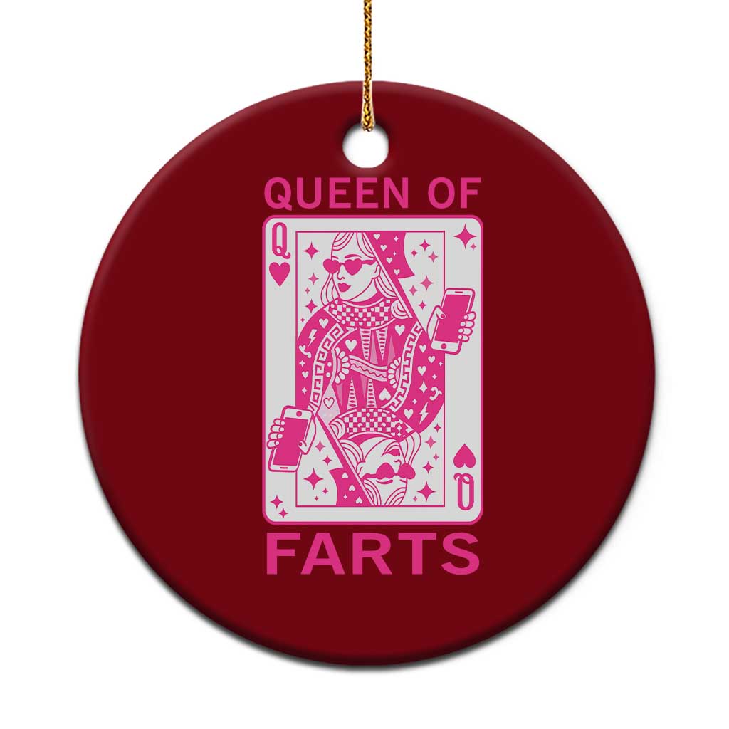 Queen of Farts Ceramic Ornament Funny Joke Inappropriate Fart Prank Gift TS10 1pc Red Print Your Wear
