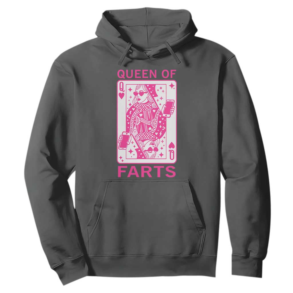 Queen of Farts Hoodie Funny Joke Inappropriate Fart Prank Gift TS10 Dark Heather Print Your Wear