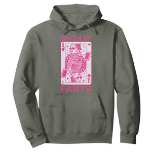 Queen of Farts Hoodie Funny Joke Inappropriate Fart Prank Gift TS10 Military Green Print Your Wear