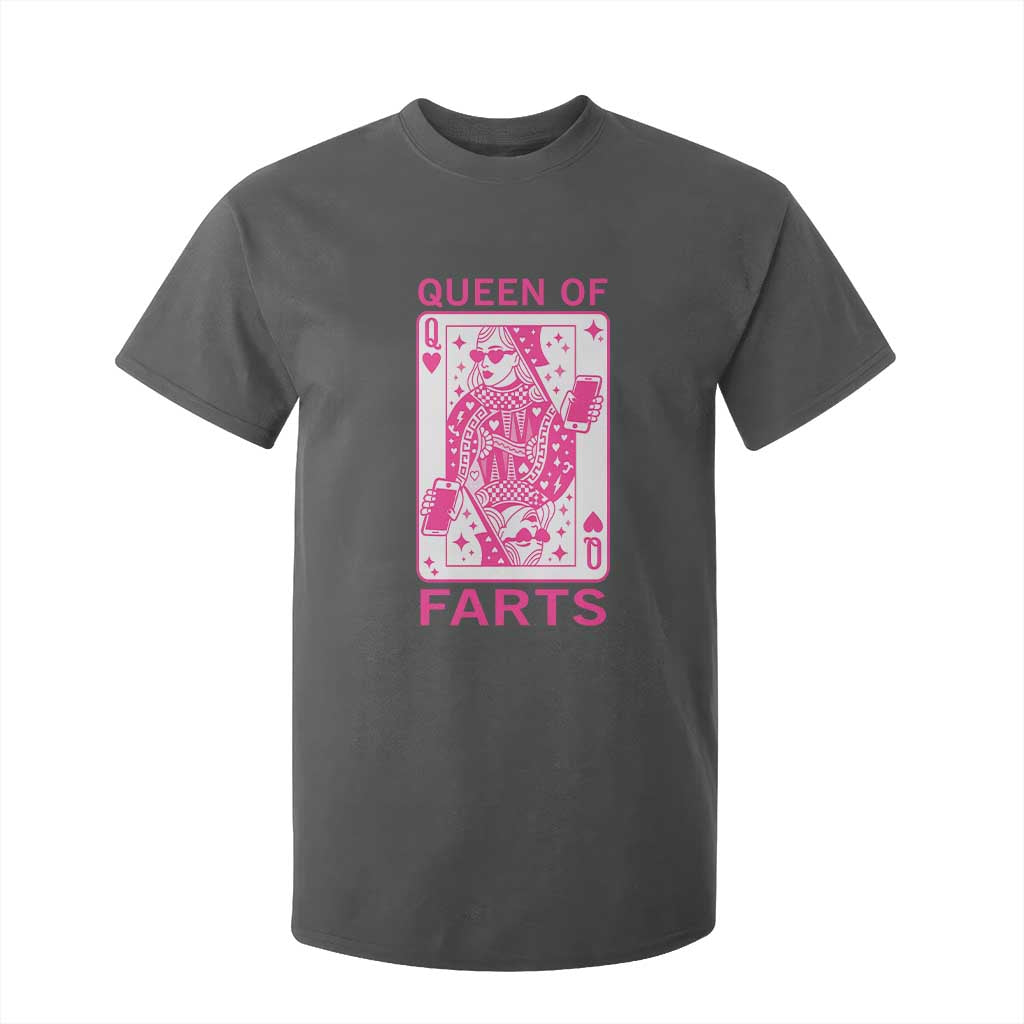 Queen of Farts T Shirt For Kid Funny Joke Inappropriate Fart Prank Gift TS10 Dark Heather Print Your Wear