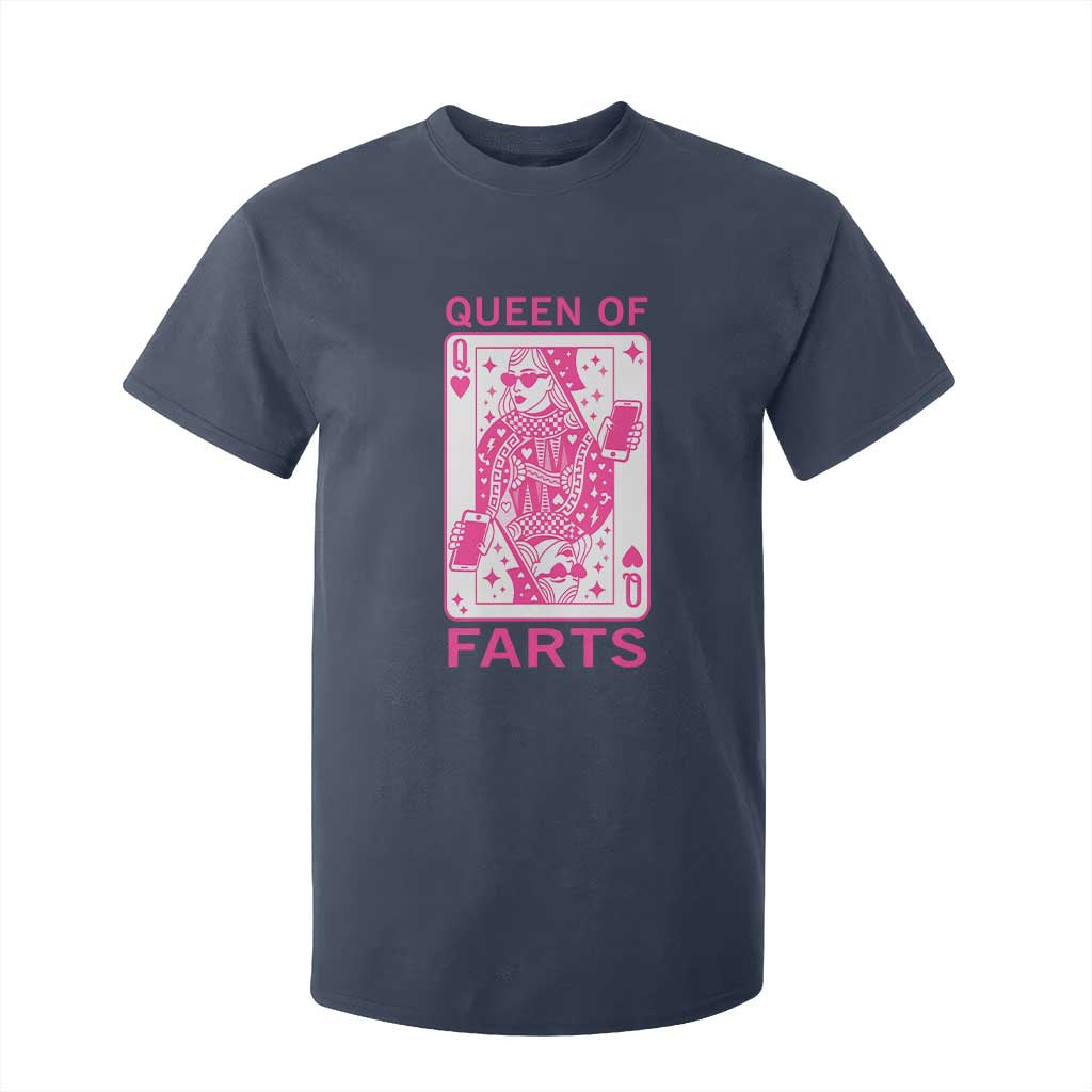 Queen of Farts T Shirt For Kid Funny Joke Inappropriate Fart Prank Gift TS10 Navy Print Your Wear