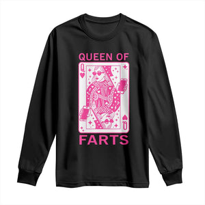 Queen of Farts Long Sleeve Shirt Funny Joke Inappropriate Fart Prank Gift TS10 Black Print Your Wear