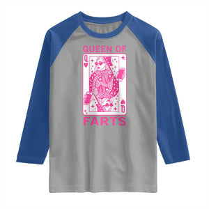 Queen of Farts Raglan Shirt Funny Joke Inappropriate Fart Prank Gift TS10 Sport Gray Royal Print Your Wear