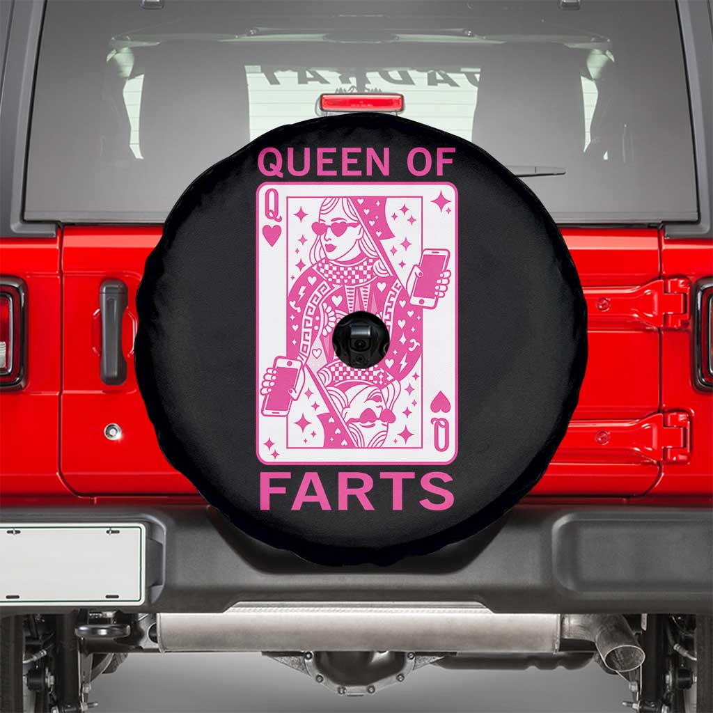 Queen of Farts Spare Tire Cover Funny Joke Inappropriate Fart Prank Gift TS10 Black Print Your Wear