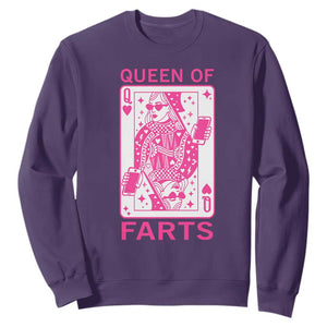 Queen of Farts Sweatshirt Funny Joke Inappropriate Fart Prank Gift TS10 Purple Print Your Wear