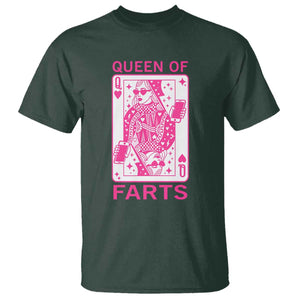 Queen of Farts T Shirt Funny Joke Inappropriate Fart Prank Gift TS10 Dark Forest Green Print Your Wear