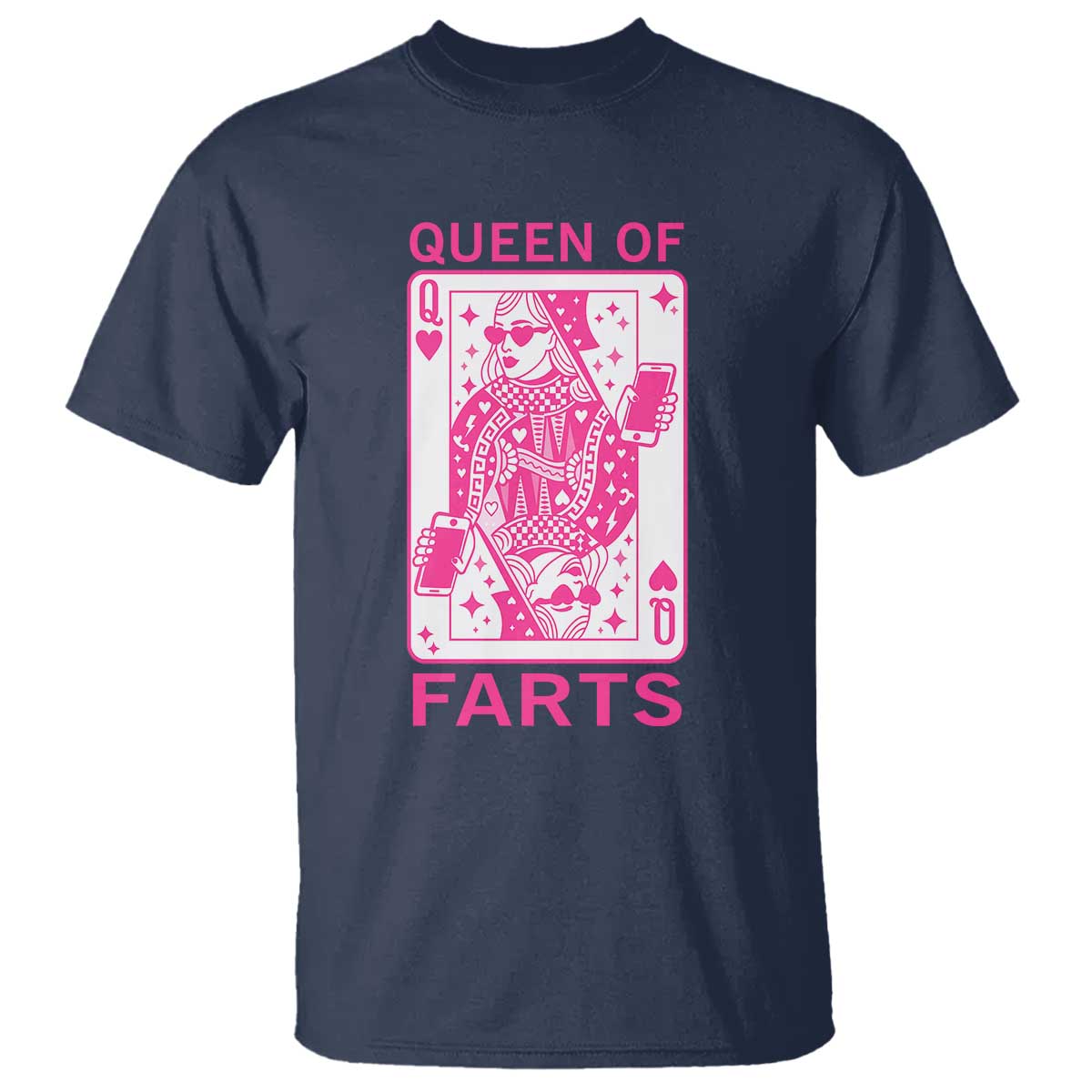 Queen of Farts T Shirt Funny Joke Inappropriate Fart Prank Gift TS10 Navy Print Your Wear