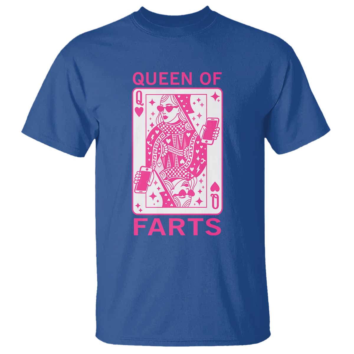 Queen of Farts T Shirt Funny Joke Inappropriate Fart Prank Gift TS10 Royal Blue Print Your Wear