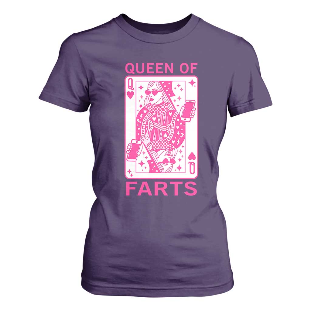 Queen of Farts T Shirt For Women Funny Joke Inappropriate Fart Prank Gift TS10 Purple Print Your Wear