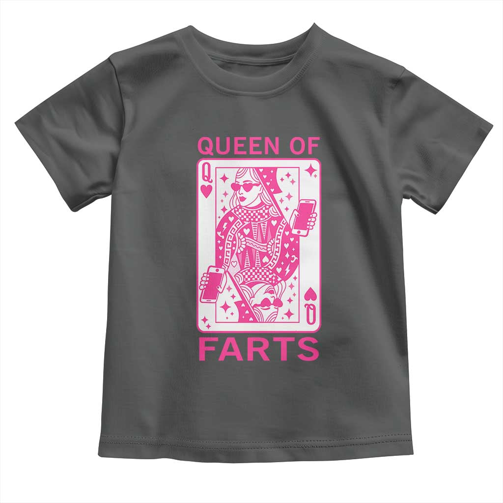 Queen of Farts Toddler T Shirt Funny Joke Inappropriate Fart Prank Gift TS10 Dark Heather Print Your Wear